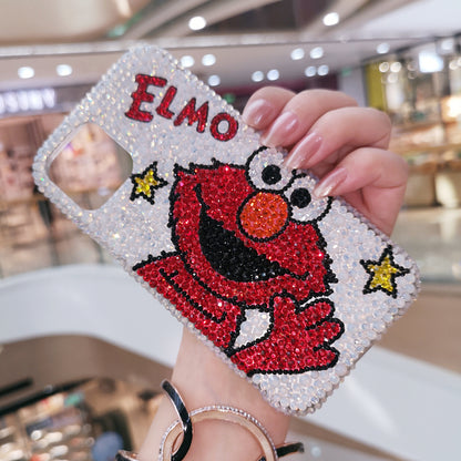 Handgemachte iPhone Hülle Luxus Bling Strass Sesamstraße Keks und Elmo