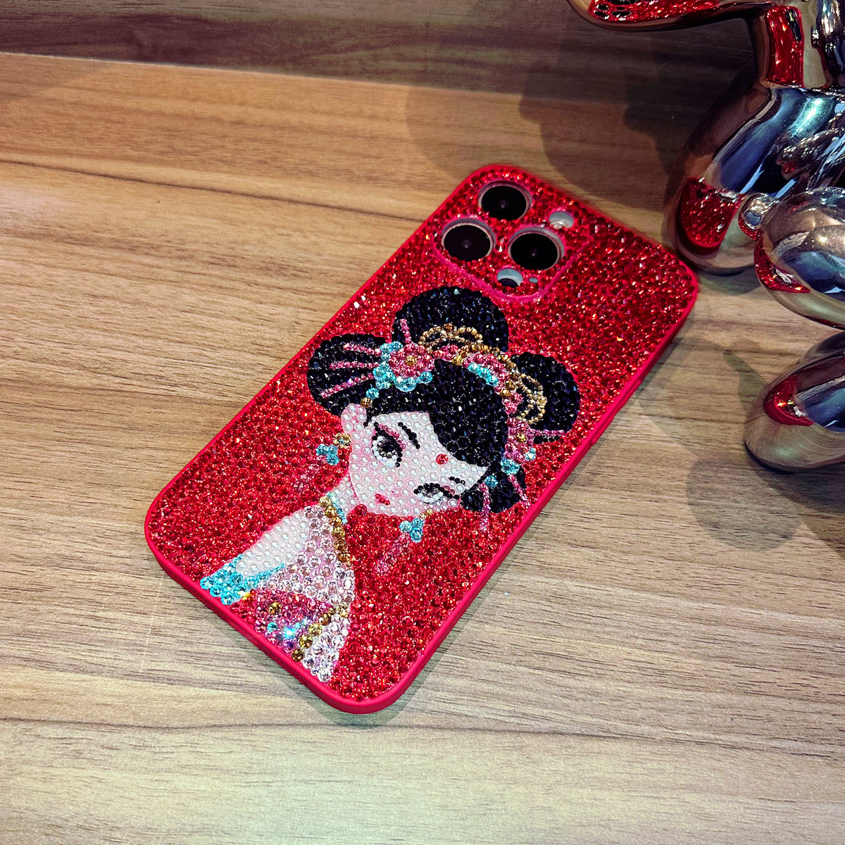 Handmade iPhone Case Luxury Bling Rhinestone Chinese Princess Back Case