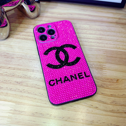 Handmade iPhone Case Luxury Bling Opal Rhinestone Monogram Pattern Back Case