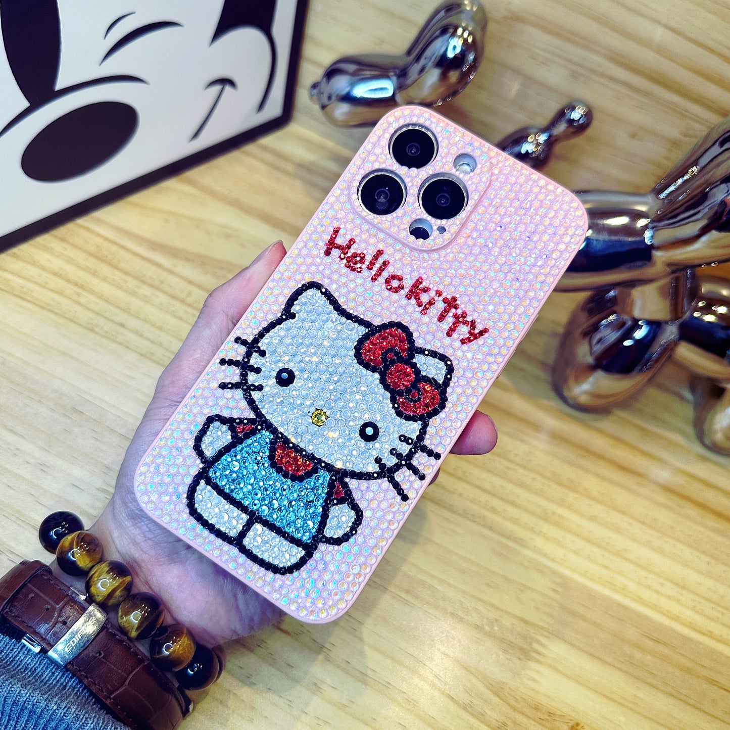 Handmade iPhone Case Luxury Bling Pink Rhinestone Cute Hello Kitty Case