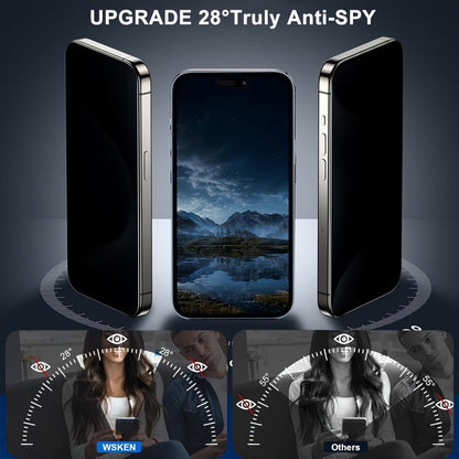3 Pack Anti Spy Tempered Glass Screen Protector with Applicator