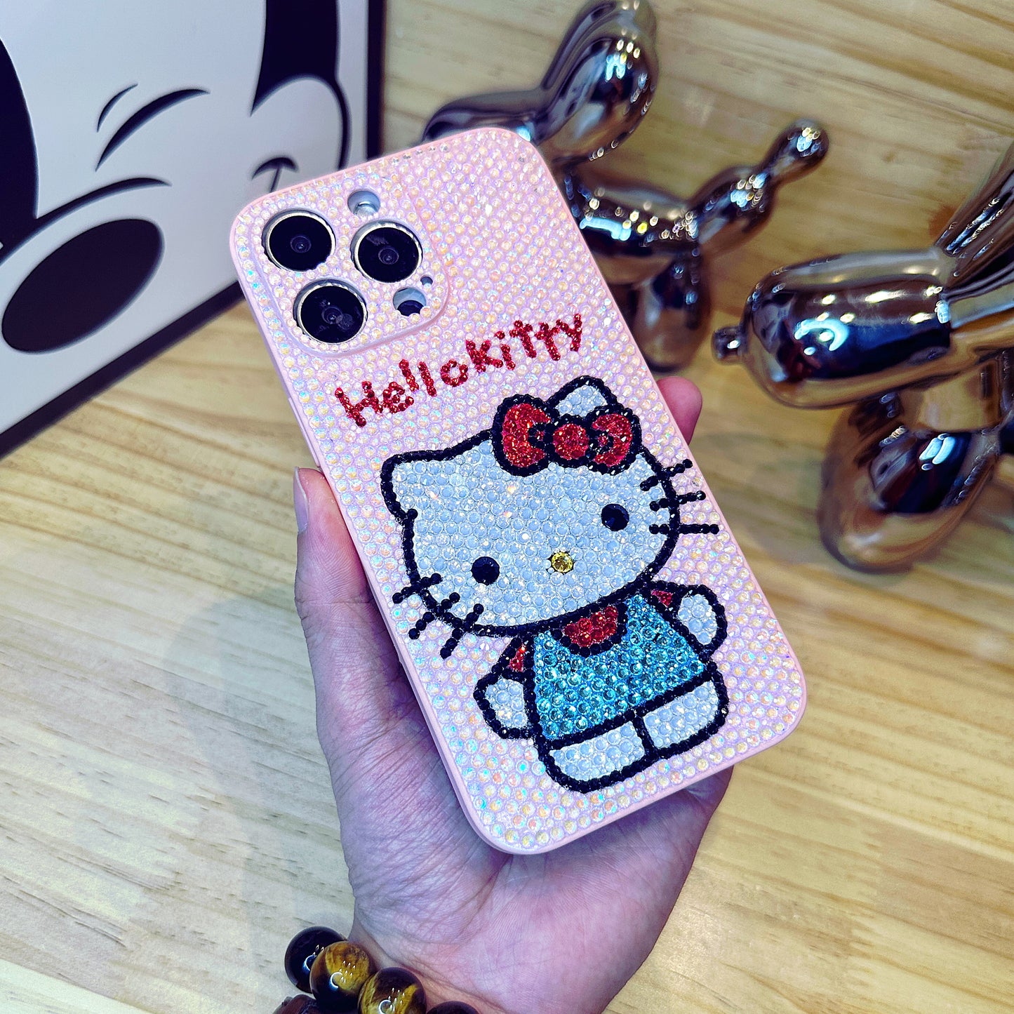 Handmade iPhone Case Luxury Bling Pink Rhinestone Cute Hello Kitty Case