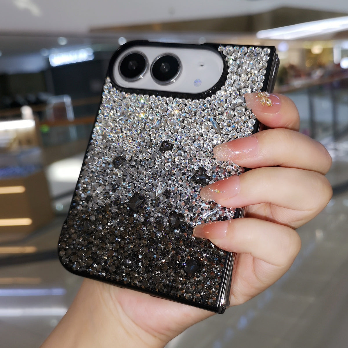 Handmade Luxury Bling Gradient Rhinestone Case For iPhone Duo