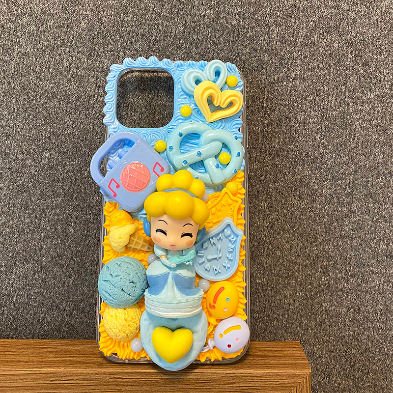 Disney Princess Decoden Cream Glue Case For iPhone Case