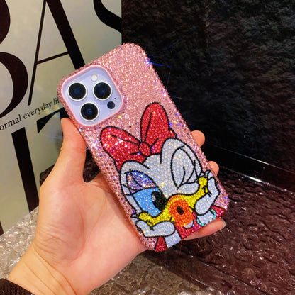 Handmade iPhone Case Luxury Bling Pink Rhinestone Cute Daisy Duck