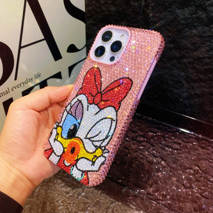 Handmade iPhone Case Luxury Bling Pink Rhinestone Cute Daisy Duck