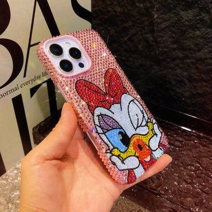 Handmade iPhone Case Luxury Bling Pink Rhinestone Cute Daisy Duck