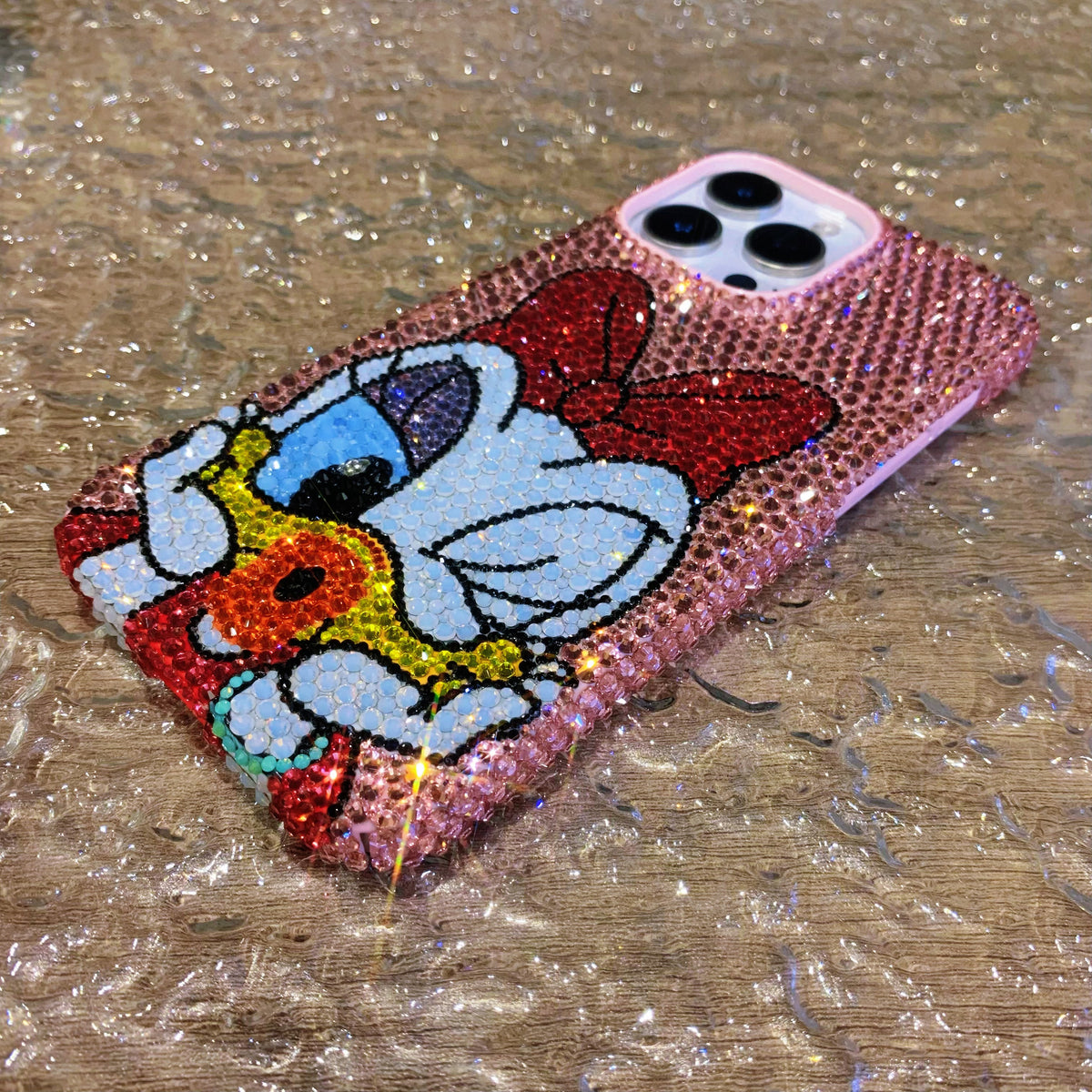 Handmade iPhone Case Luxury Bling Pink Rhinestone Cute Daisy Duck