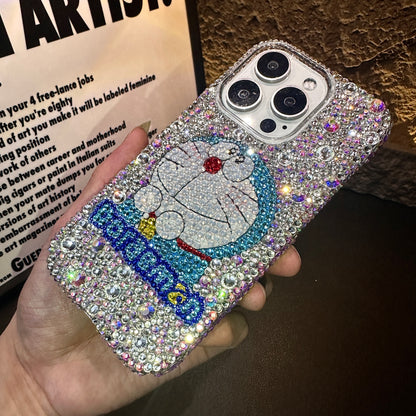 Gorgeous Bling Crystal Cute Doraemon For iPhone Case