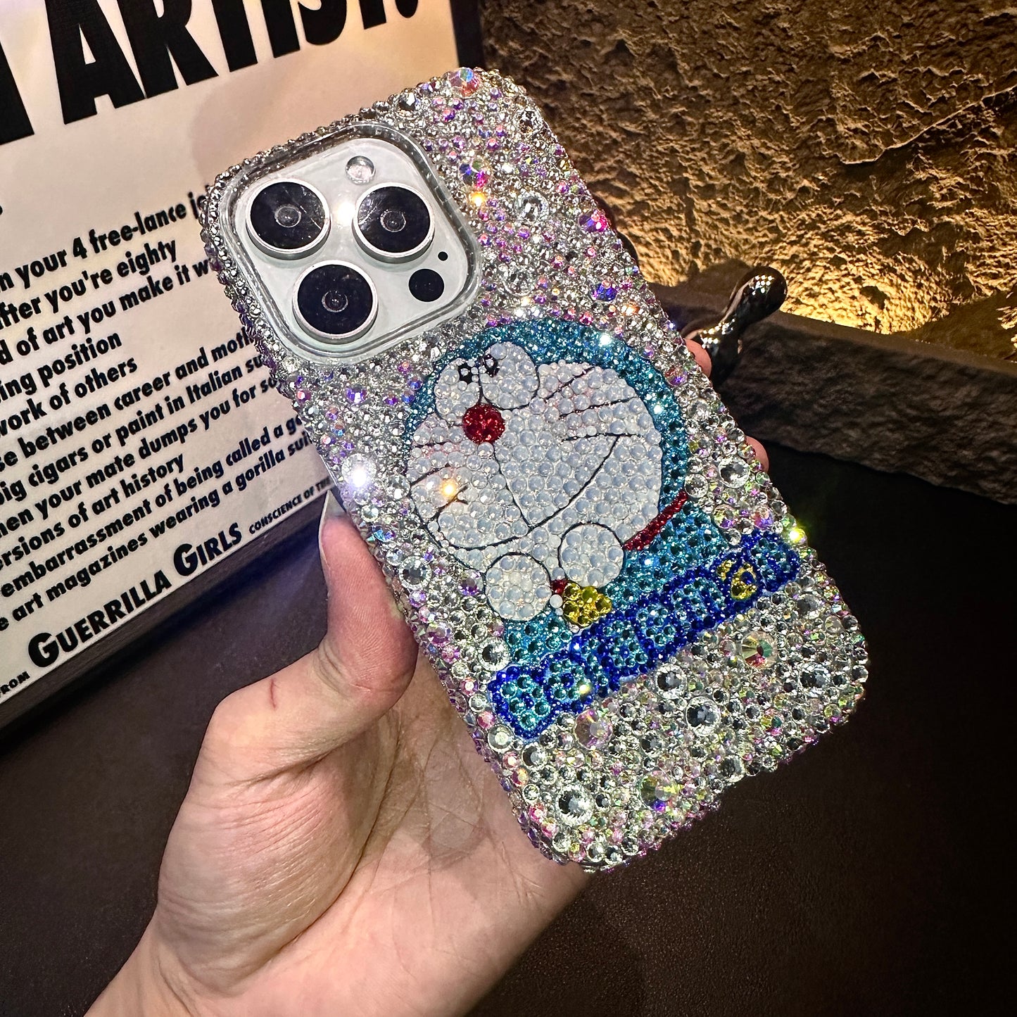 Gorgeous Bling Crystal Cute Doraemon For iPhone Case