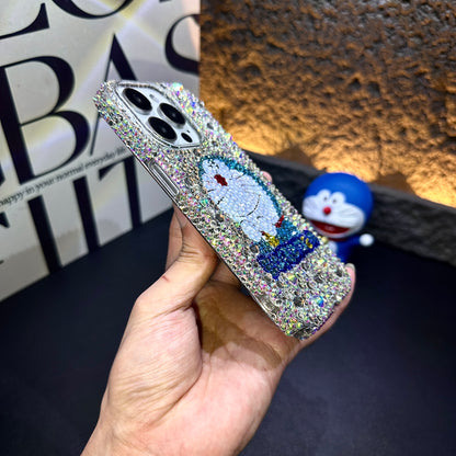 Handgemachte iPhone Hülle Luxus Bling Strass Niedliche Doraemon Hülle