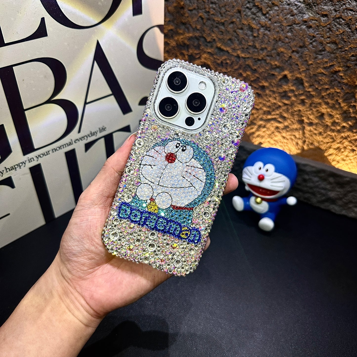 Gorgeous Bling Crystal Cute Doraemon For iPhone Case