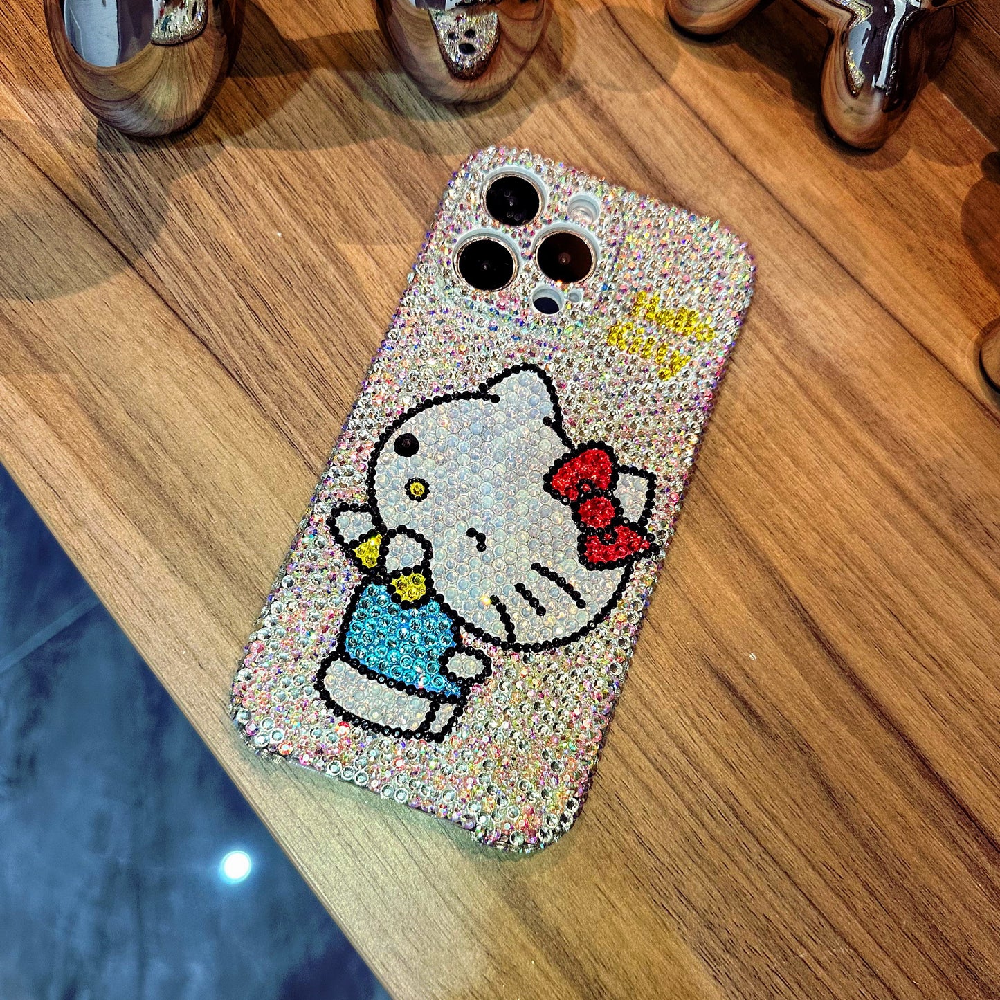 Handmade iPhone Case Luxury Bling AB Rhinestone Cute Hello Kitty Back Case