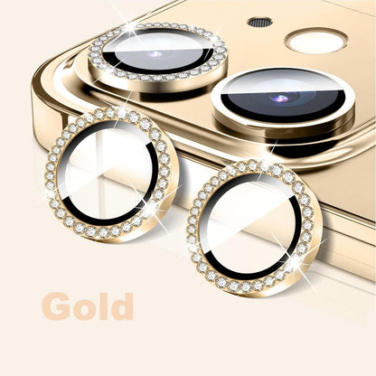 HD Clarity Tempered Glass Camera Lens with Gems for iPhone