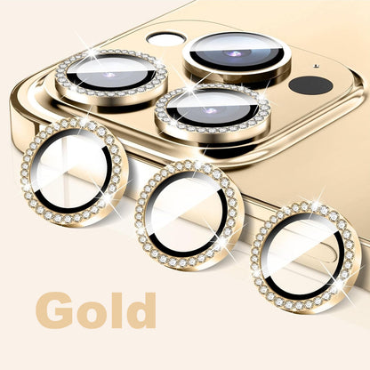 HD Clarity Tempered Glass Camera Lens with Gems for iPhone