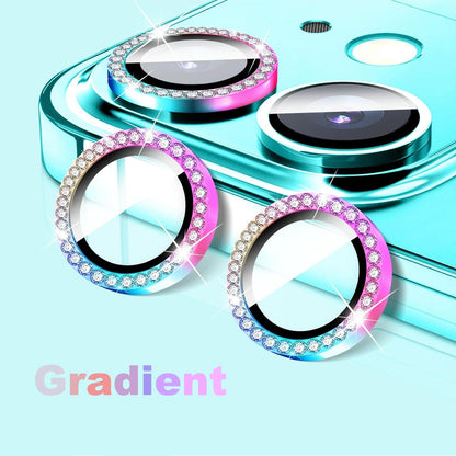 HD Clarity Tempered Glass Camera Lens with Gems for iPhone