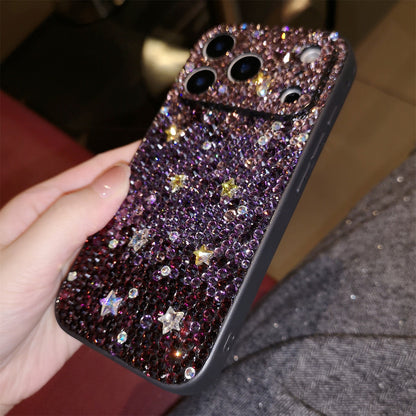 Handmade iPhone Case Luxury Bling Purple Rhinestone Gradient Color