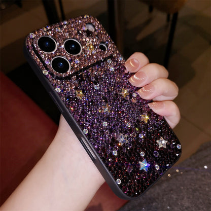 Handmade iPhone Case Luxury Bling Purple Rhinestone Gradient Color