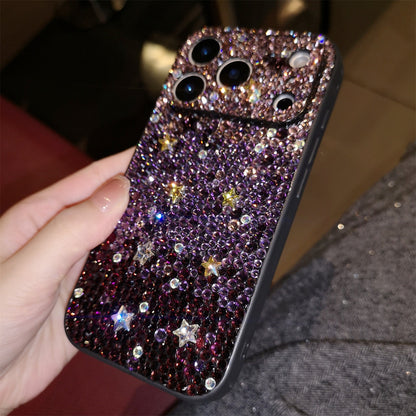 Handmade iPhone Case Luxury Bling Purple Rhinestone Gradient Color