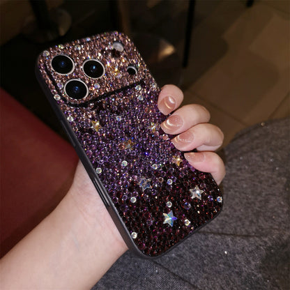 Handmade iPhone Case Luxury Bling Purple Rhinestone Gradient Color