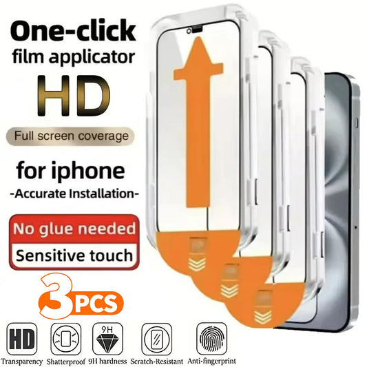 3 Pack Tempered Glass Ultra HD Screen Protector with Applicator