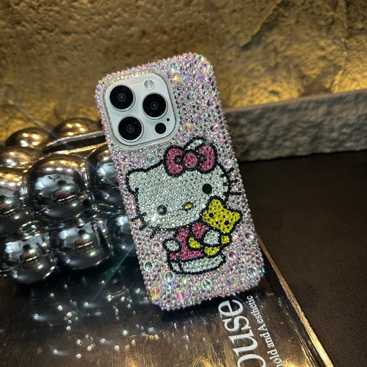 Hello Kitty & Bear Gorgeous Bling Rhinestone For iPhone Case