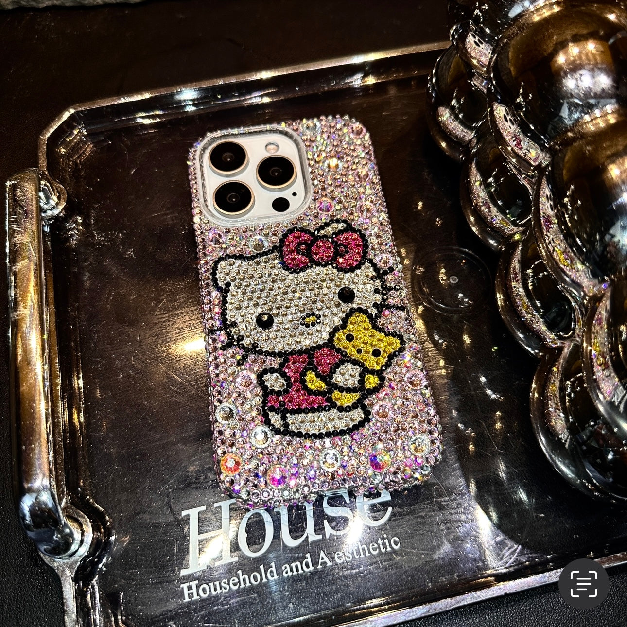 Hello Kitty & Bear Gorgeous Bling Rhinestone For iPhone Case