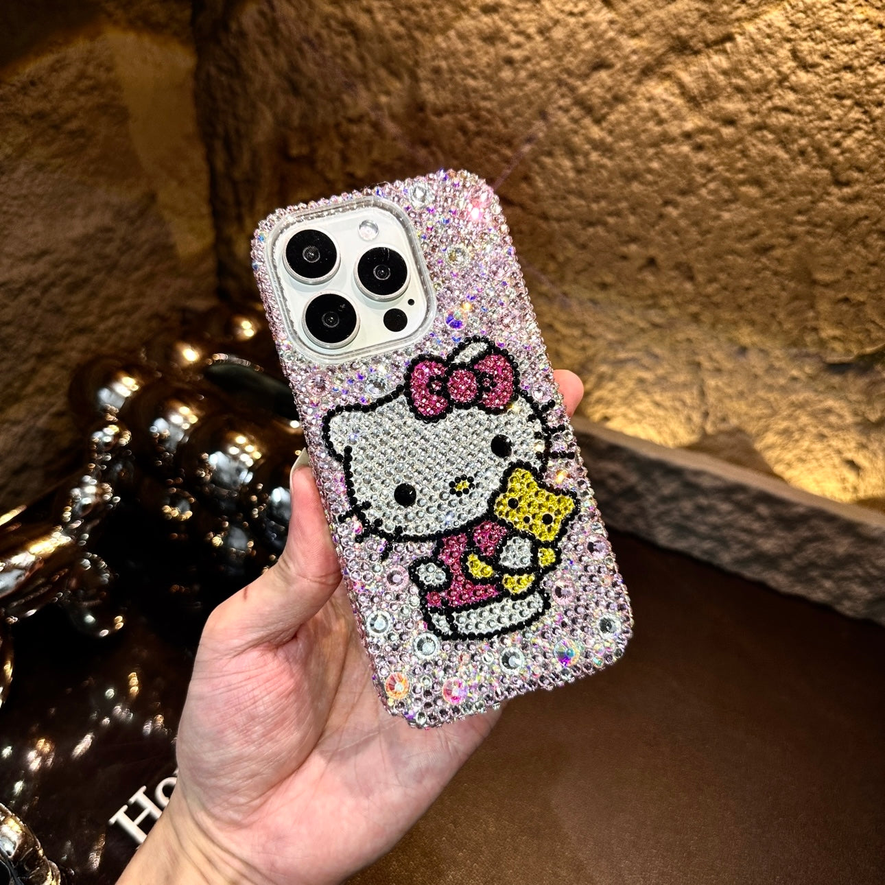 Hello Kitty & Bear Gorgeous Bling Rhinestone For iPhone Case