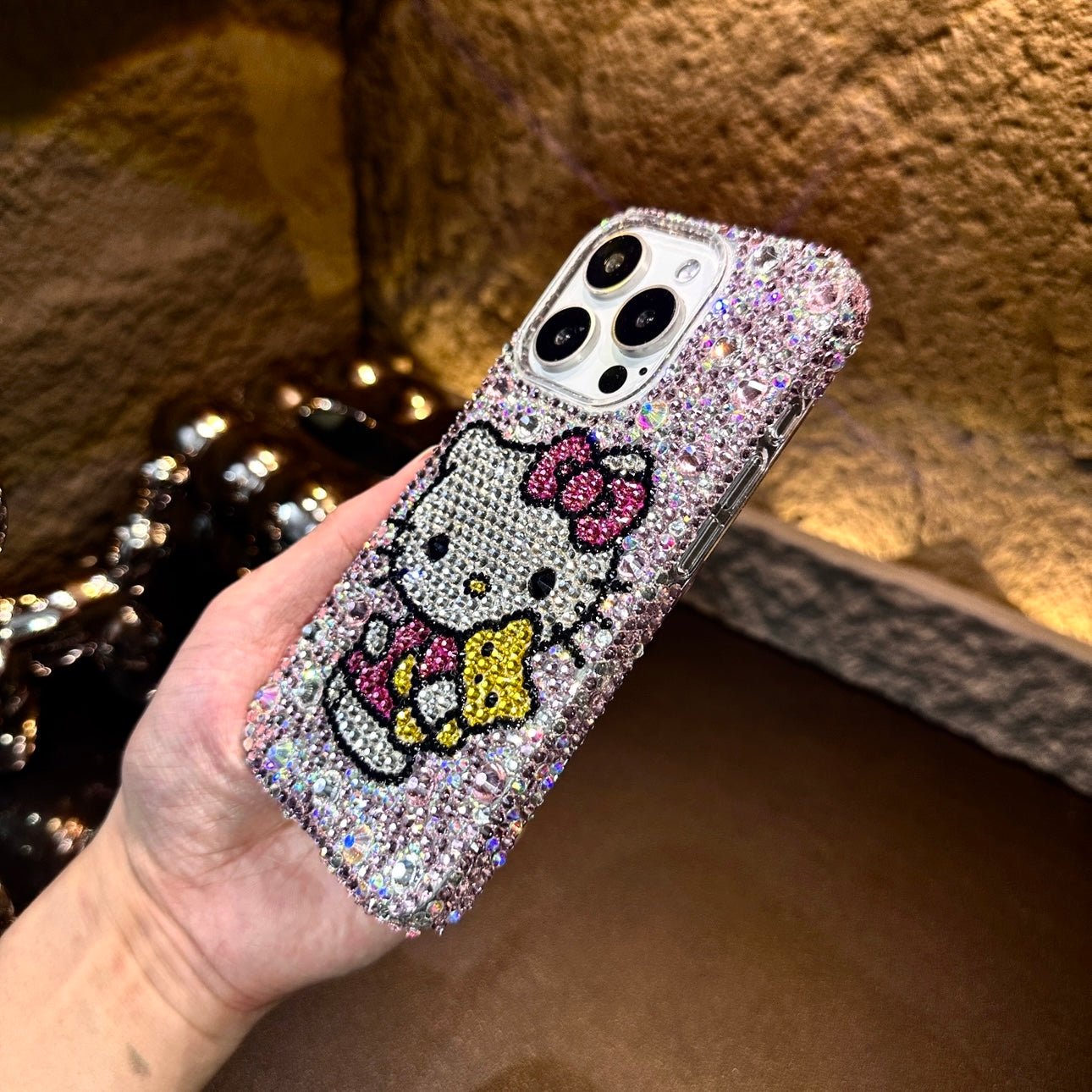 Hello Kitty & Bear Gorgeous Bling Rhinestone For iPhone Case