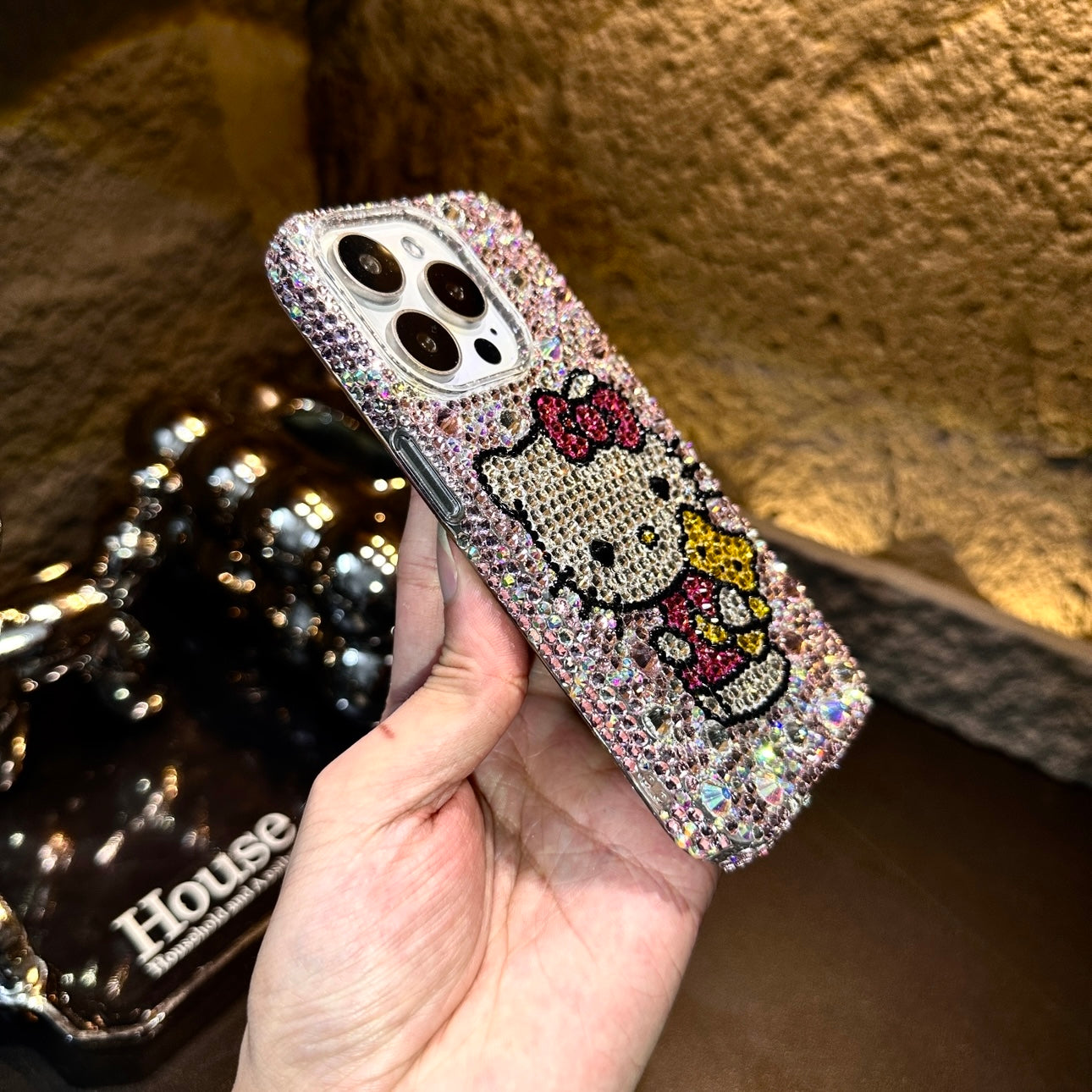 Hello Kitty & Bear Gorgeous Bling Rhinestone For iPhone Case