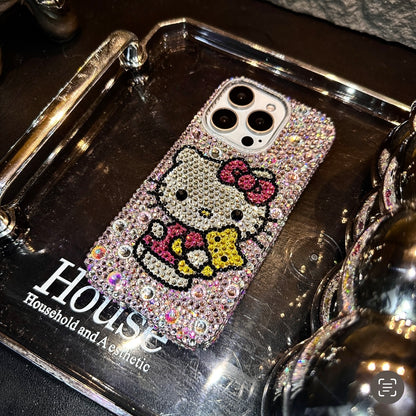 Hello Kitty & Bear Gorgeous Bling Rhinestone For iPhone Case