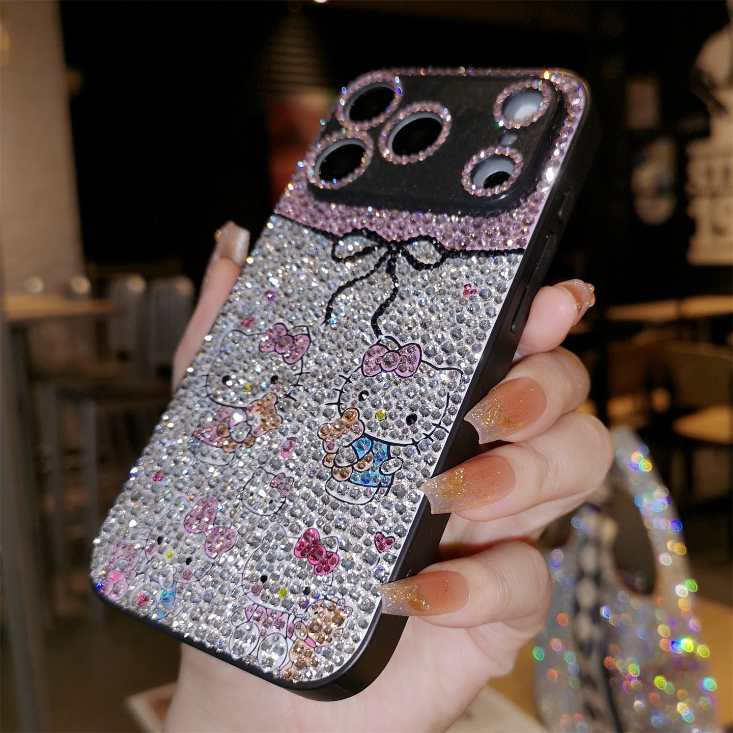 Handmade Bling Rhinestone Clear Hello Kitty iPhone Case