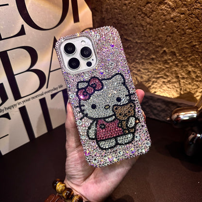 Hello Kitty & Cute Bear Gorgeous Bling Crystal For iPhone Case