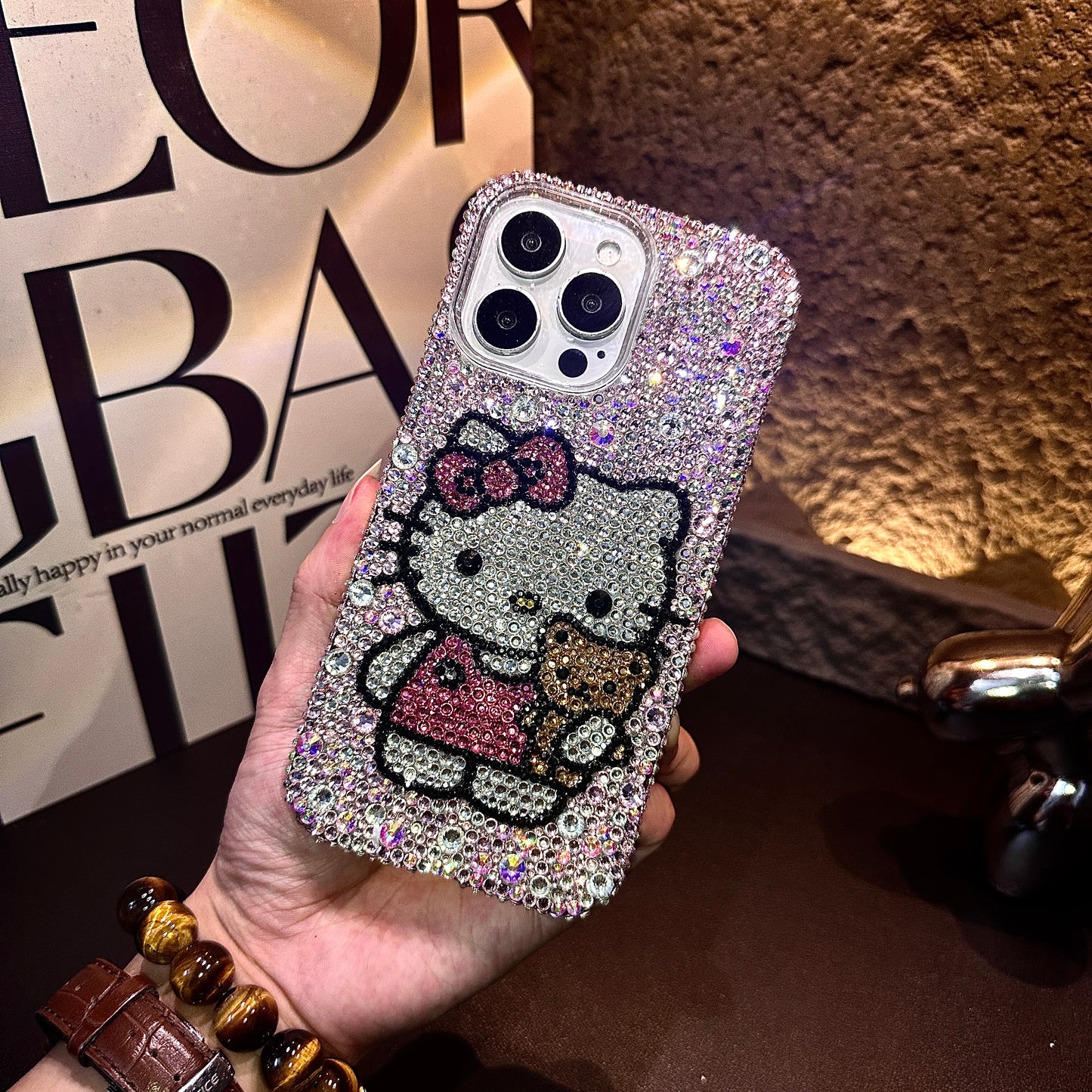 Hello Kitty & Cute Bear Gorgeous Bling Crystal For iPhone Case