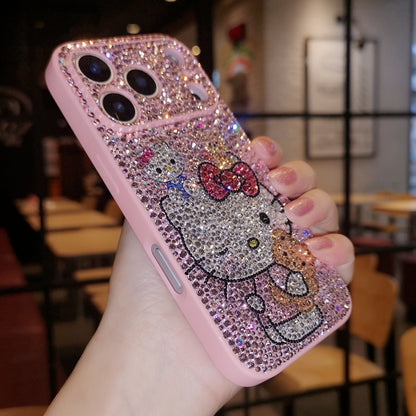 Handmade Bling Rhinestone Pink Hello Kitty & Bear iPhone Case