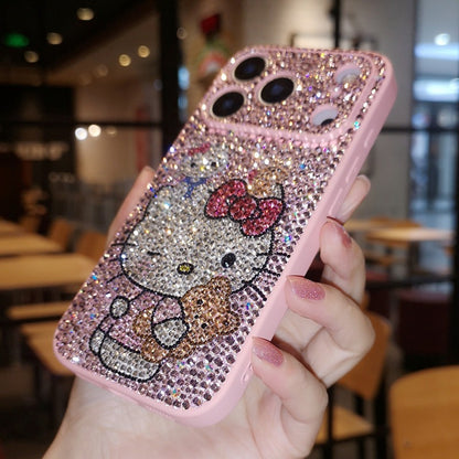 Handmade Bling Rhinestone Pink Hello Kitty & Bear iPhone Case