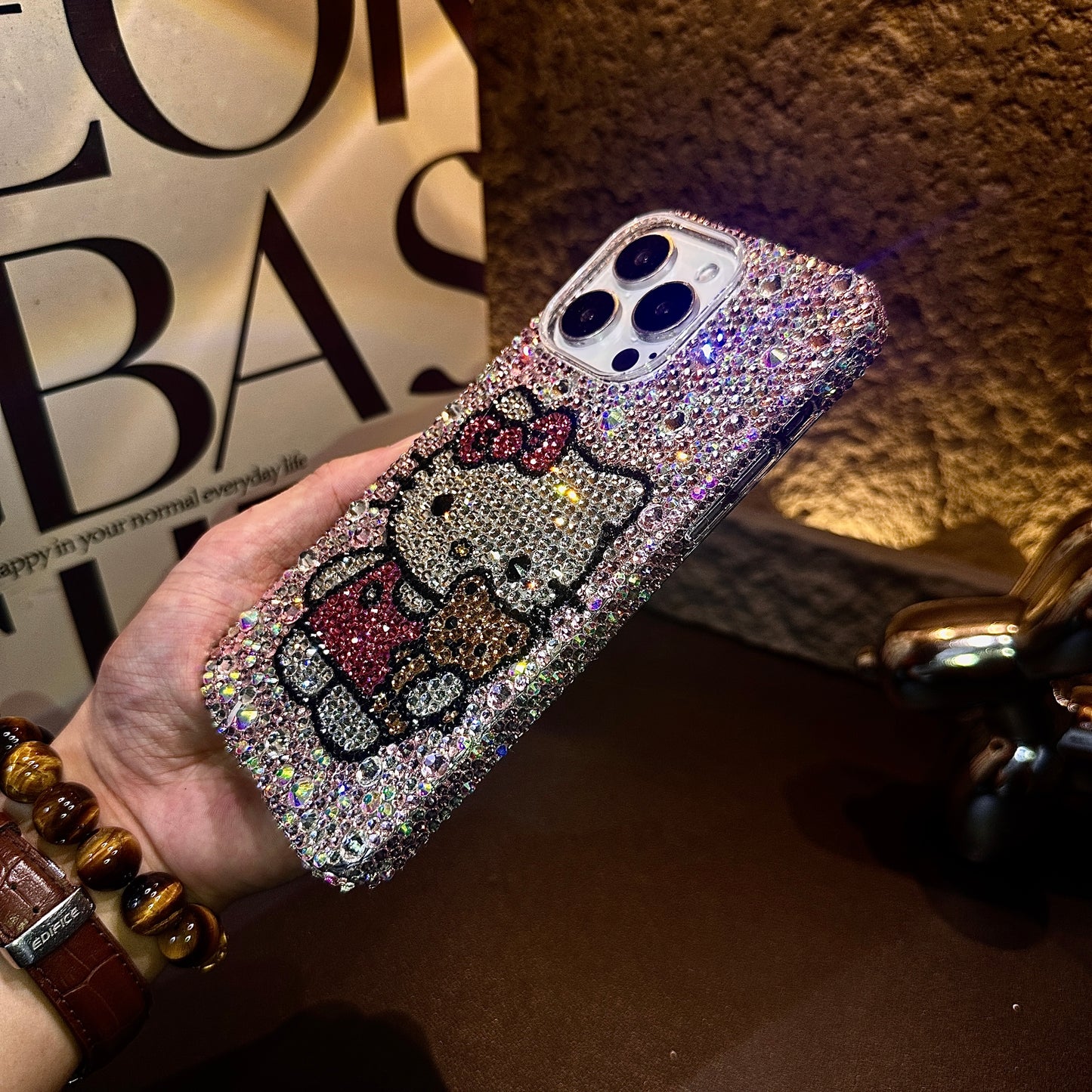 Hello Kitty & Cute Bear Gorgeous Bling Crystal For iPhone Case