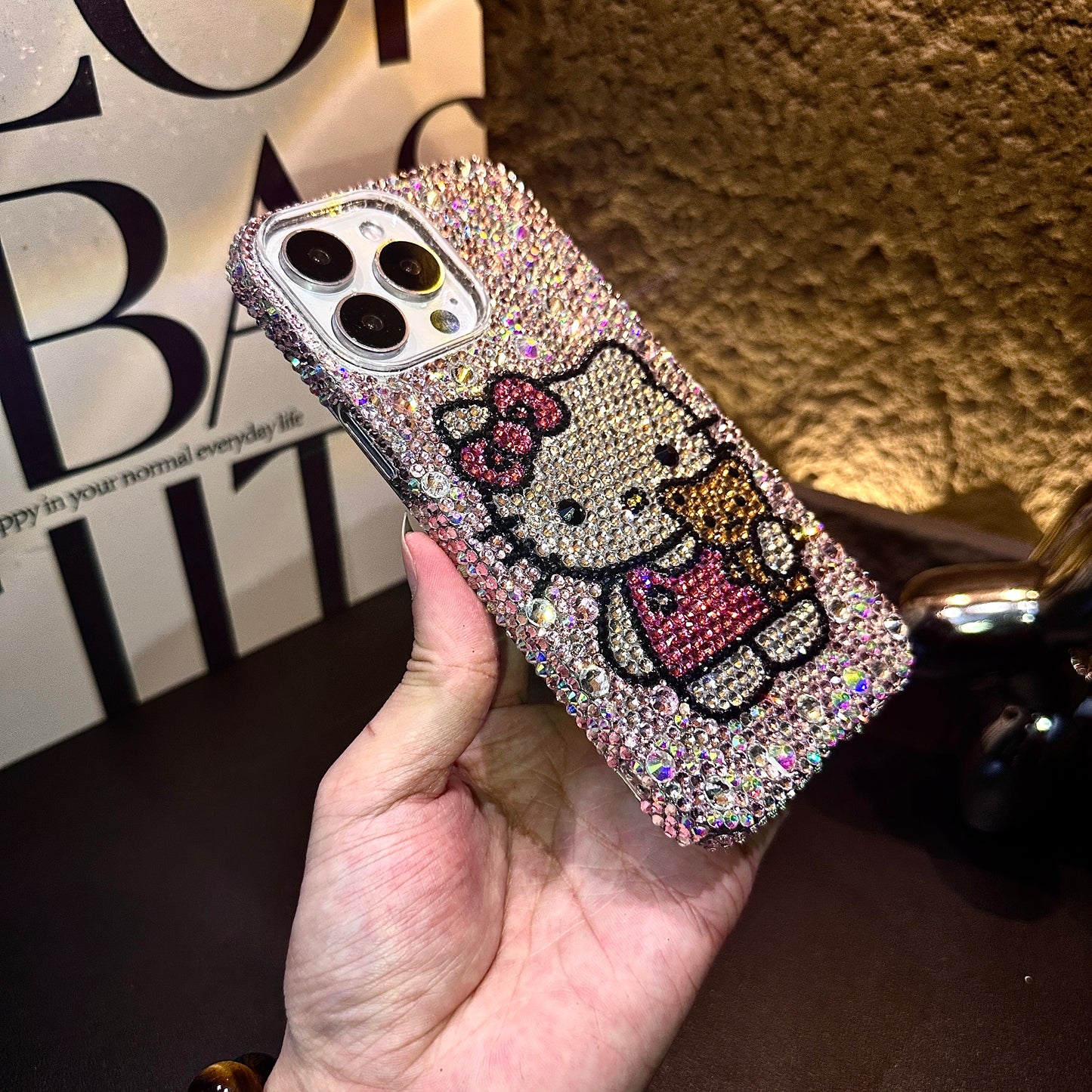 Hello Kitty & Cute Bear Gorgeous Bling Crystal For iPhone Case