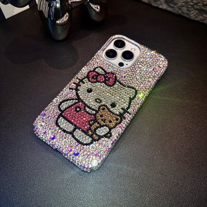 Hello Kitty & Cute Bear Gorgeous Bling Crystal For iPhone Case