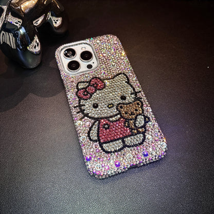 Hello Kitty & Cute Bear Gorgeous Bling Crystal For iPhone Case