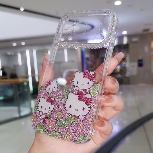 Handgemachte iPhone Hülle Luxus Bling Opal Strass Süße Hello Kitty Hülle