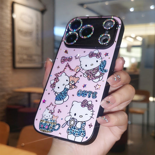 Handgemachte iPhone Hülle Luxus Bling Opal Strass Süße Hello Kitty Hülle