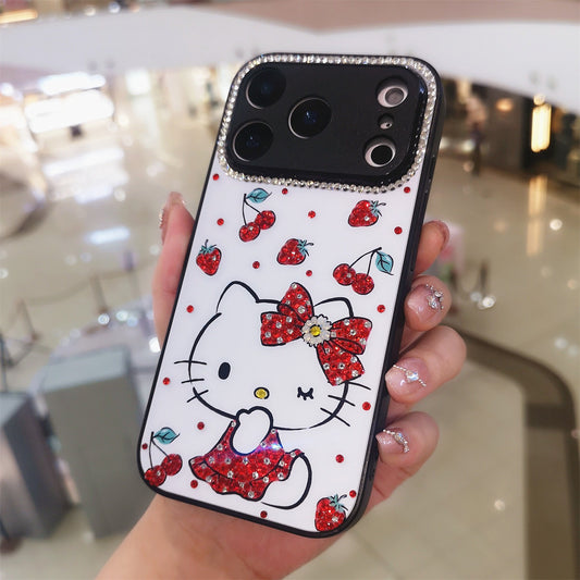Handgemachte iPhone Hülle Luxus Bling Opal Strass Süße Hello Kitty Hülle