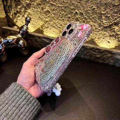 3D Hello Kitty Gorgeous Bling Pink Rhinestones For iPhone Samsung Case