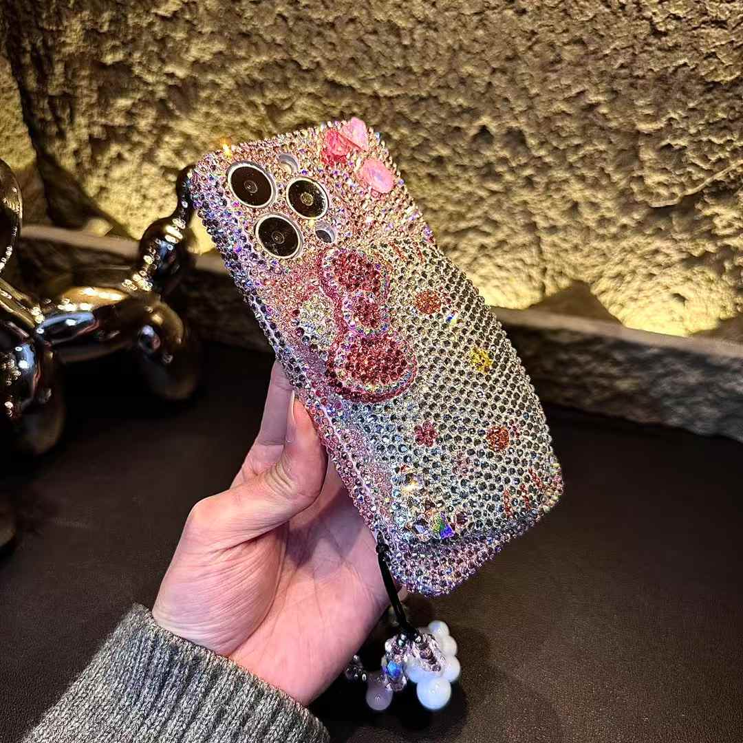 3D Hello Kitty Gorgeous Bling Pink Rhinestones For iPhone Samsung Case