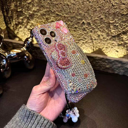 3D Hello Kitty Gorgeous Bling Pink Rhinestones For iPhone Samsung Case