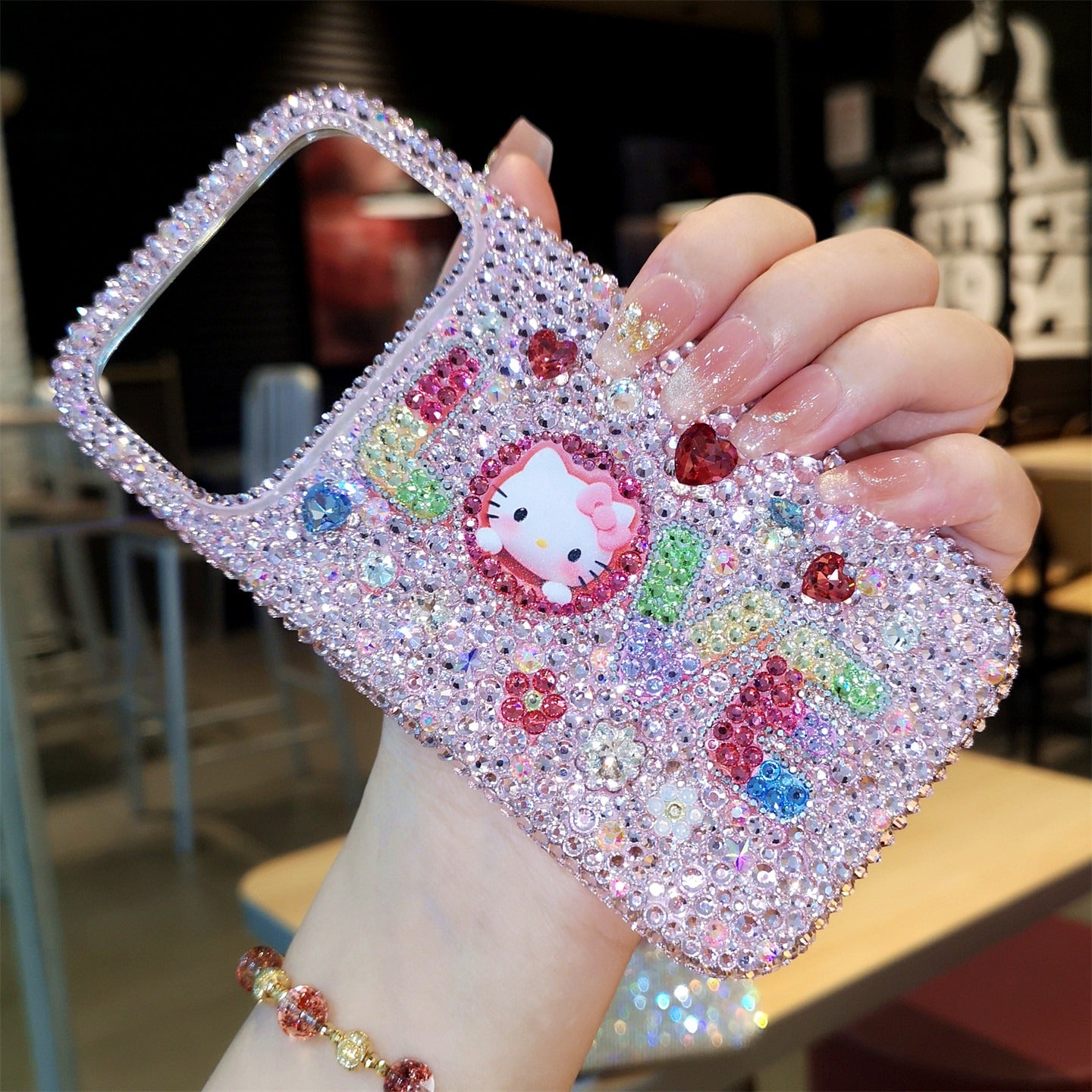 Handmade iPhone Case Gorgeous Bling Crystal Hello Kitty with Love