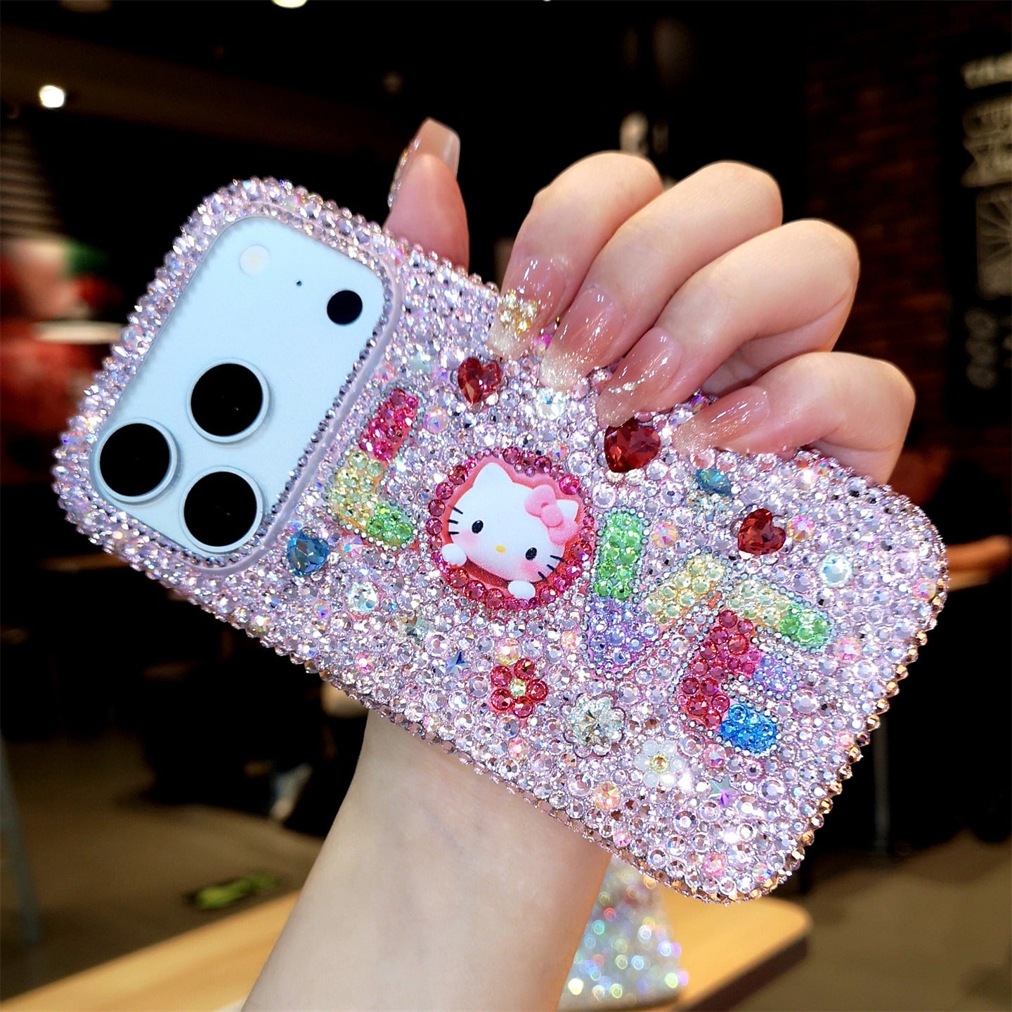 Handmade iPhone Case Gorgeous Bling Crystal Hello Kitty with Love