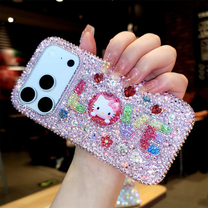 Handmade iPhone Case Gorgeous Bling Crystal Hello Kitty with Love