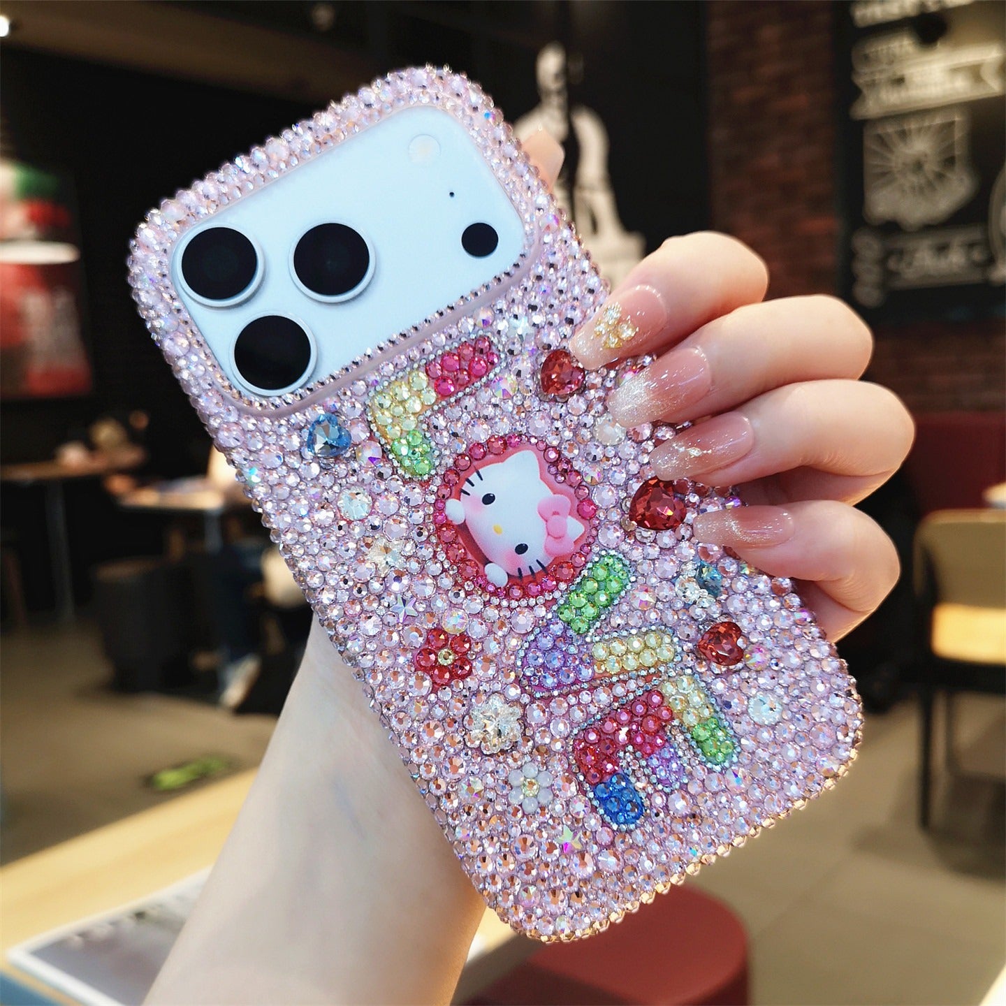Handmade iPhone Case Gorgeous Bling Crystal Hello Kitty with Love